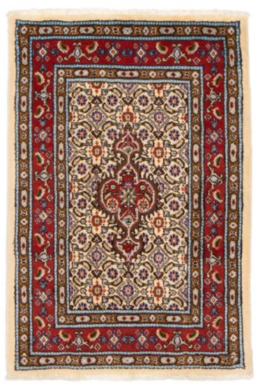 Bordered  Traditional Ivory Area rug 2x3 Persian Hand-knotted 373454