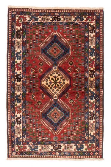 Bordered  Traditional Brown Area rug 3x5 Persian Hand-knotted 382415