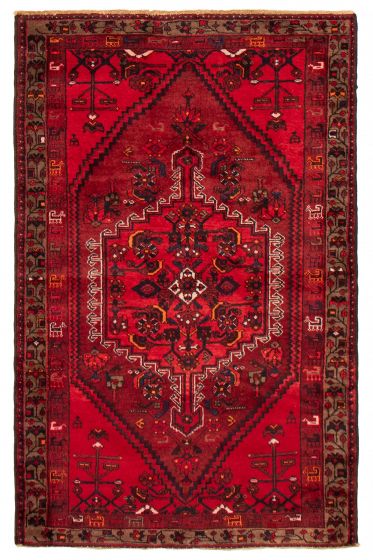 Traditional  Tribal Red Area rug 3x5 Turkish Hand-knotted 392946