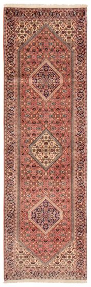 Bordered  Traditional Red Runner rug 10-ft-runner Persian Hand-knotted 357587