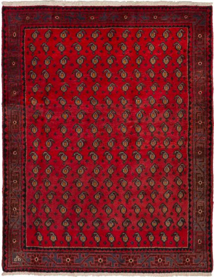 Bordered  Traditional Red Area rug 3x5 Persian Hand-knotted 264240