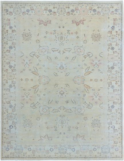 Bordered  Traditional Green Area rug 6x9 Turkish Hand-knotted 280840