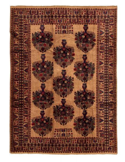Bordered  Tribal  Area rug 6x9 Afghan Hand-knotted 326633