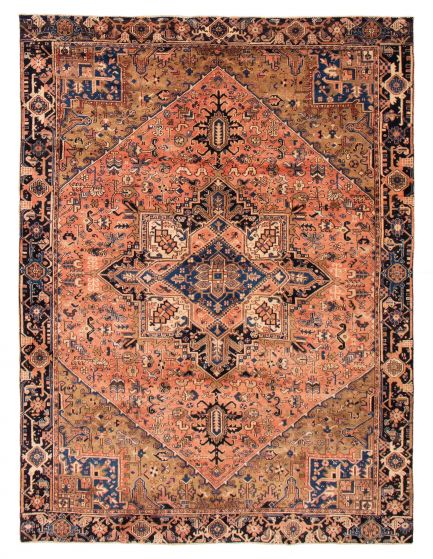 Geometric  Traditional Brown Area rug 8x10 Turkish Hand-knotted 391024