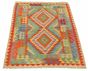 Bordered  Geometric Multi Area rug 3x5 Turkish Flat-weave 329537