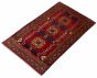 Afghan Teimani 3'8" x 6'3" Hand-knotted Wool Red Rug