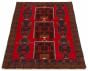 Afghan Baluch 3'7" x 6'3" Hand-knotted Wool Rug 