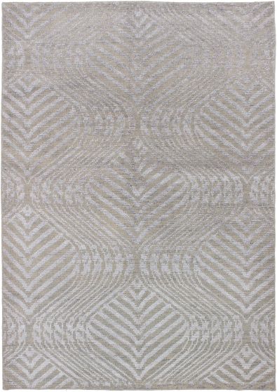 Casual  Contemporary Green Area rug 5x8 Indian Hand-knotted 271775