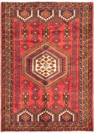 Bordered  Traditional Red Area rug 3x5 Persian Hand-knotted 297292