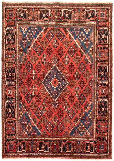 Bordered  Traditional Red Area rug 6x9 Persian Hand-knotted 323088