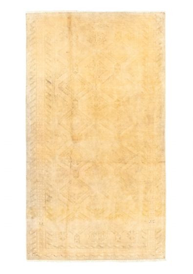 Overdyed  Transitional Yellow Area rug Unique Turkish Hand-knotted 342262