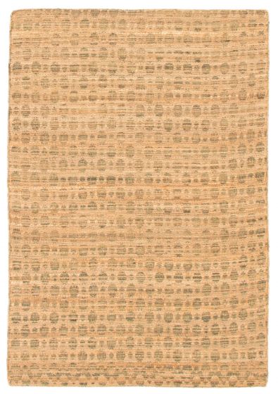 Flat-weaves & Kilims  Transitional Brown Area rug 5x8 Indian Flat-Weave 349890