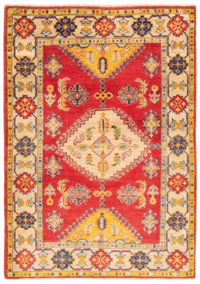 Bordered  Traditional Red Area rug 3x5 Afghan Hand-knotted 359424