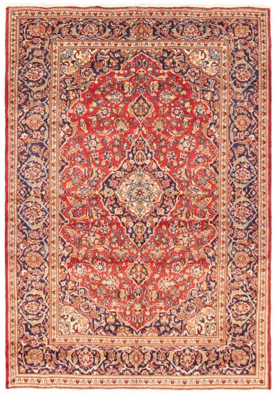 Bordered  Traditional Red Area rug 6x9 Persian Hand-knotted 364891