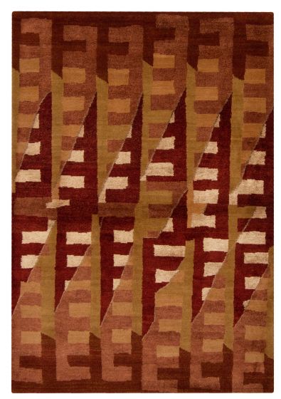 Modern  Transitional Red Area rug 3x5 Nepal Hand-knotted 375106