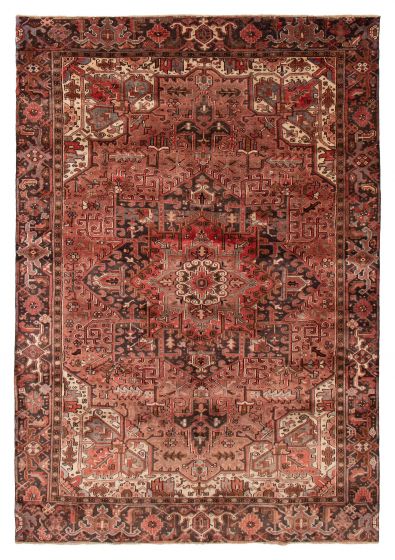 Bordered  Traditional Brown Area rug 8x10 Turkish Hand-knotted 390990