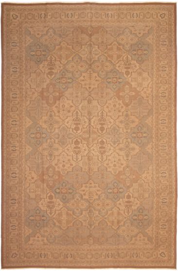 Bordered  Traditional Brown Area rug Unique Chinese Flat-weave 289202