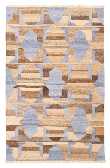 Flat-weaves & Kilims  Transitional Blue Area rug 5x8 Turkish Flat-Weave 350677