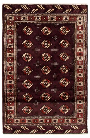 Bordered  Tribal Red Area rug 3x5 Turkmenistan Hand-knotted 353535