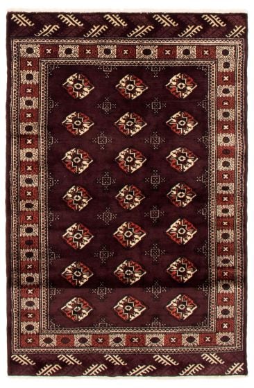 Bordered  Tribal Red Area rug 3x5 Turkmenistan Hand-knotted 353535