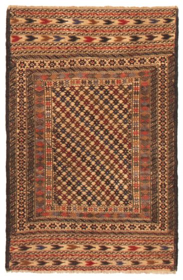 Bordered  Tribal Red Area rug 3x5 Afghan Flat-weave 356288
