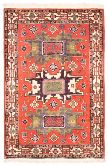 Bordered  Traditional Red Area rug 3x5 Persian Hand-knotted 373639