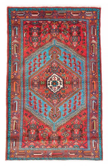 Bordered  Traditional Red Area rug 3x5 Turkish Hand-knotted 380399