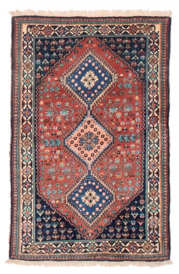 Bordered  Geometric Brown Area rug 3x5 Persian Hand-knotted 382450