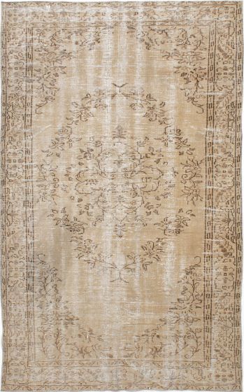 Traditional Ivory Area rug 6x9 Turkish Hand-knotted 230419