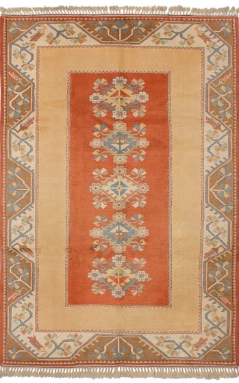 Floral  Traditional Brown Area rug 6x9 Turkish Hand-knotted 245238