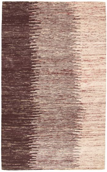 Casual  Contemporary Red Area rug 5x8 Indian Handmade 315316