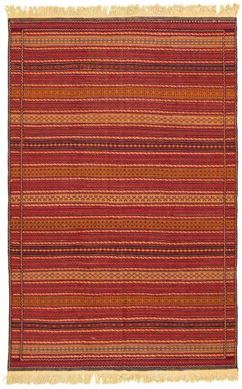 Bohemian  Tribal Red Area rug 6x9 Turkish Flat-weave 332722