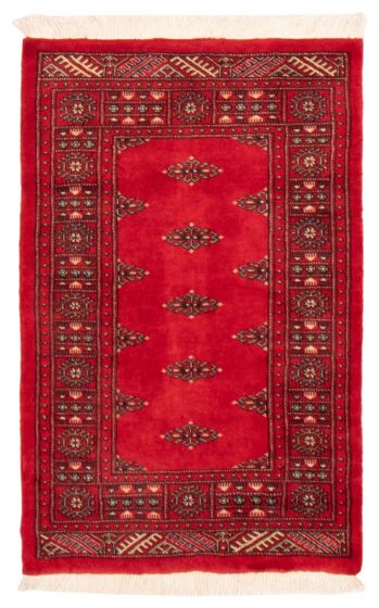 Bordered  Tribal Red Area rug 3x5 Pakistani Hand-knotted 359346