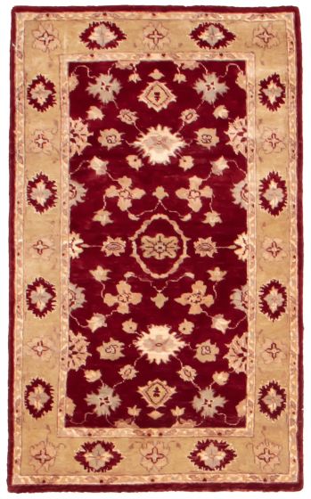 Bordered  Traditional Red Area rug 3x5 Pakistani Hand-knotted 373855