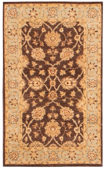 Bordered  Traditional Brown Area rug 3x5 Pakistani Hand-knotted 374806