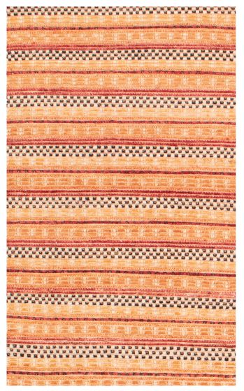 Carved  Transitional Orange Area rug 3x5 Pakistani Hand-knotted 375333