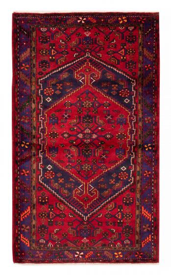 Bordered  Tribal Red Area rug 5x8 Turkish Hand-knotted 380124