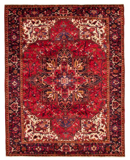 Bordered  Traditional Red Area rug 9x12 Persian Hand-knotted 370631