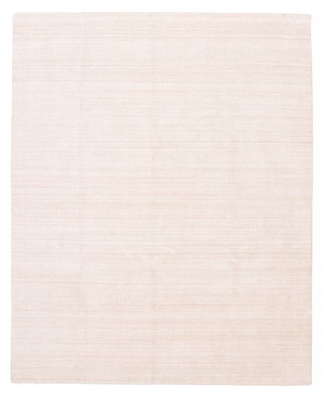 Transitional Ivory Area rug 9x12 Indian Hand Loomed 388188