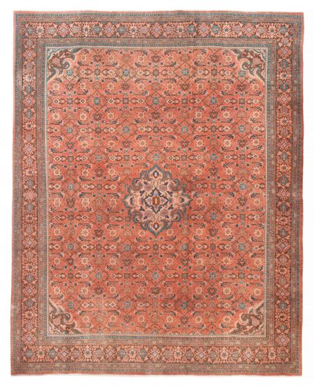 Vintage/Distressed Brown Area rug 9x12 Turkish Hand-knotted 388464