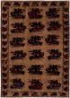 Bordered  Tribal Brown Area rug 6x9 Afghan Hand-knotted 278388