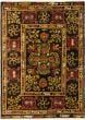Bordered  Transitional Black Area rug 5x8 Indian Hand-knotted 280319