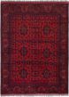 Bordered  Tribal Red Area rug 4x6 Afghan Hand-knotted 281164