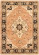 Bordered  Traditional Brown Area rug 4x6 Indian Hand-knotted 294304