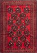 Bordered  Tribal Red Area rug 6x9 Afghan Hand-knotted 298266