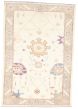 Bordered  Traditional Ivory Area rug 5x8 Turkish Hand-knotted 308849