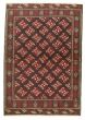 Bordered  Tribal Brown Area rug 4x6 Russia Hand-knotted 318951