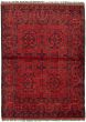 Bordered  Tribal Red Area rug 3x5 Afghan Hand-knotted 330291