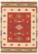 Bordered  Traditional Red Area rug 3x5 Turkish Flat-weave 339283