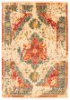 Bordered  Transitional Ivory Area rug 5x8 Indian Hand-knotted 345556